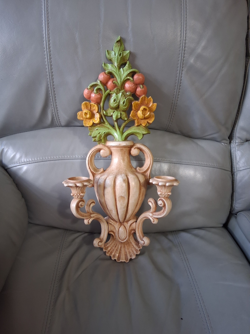 Vintage Homco Double Candle Wall Sconce